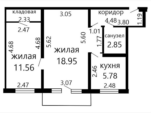 Продажа двухкомнатной квартиры, Минск, Брилевская ул., 19