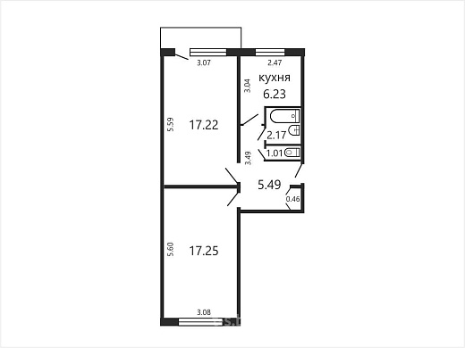 Продажа двухкомнатной квартиры, Минск, Уборевича ул., 152, к. 1