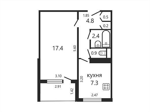 Продажа однокомнатной квартиры, Минск, Рокоссовского просп., 85