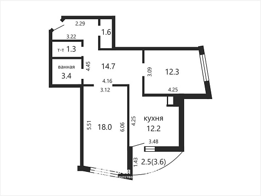 Продажа двухкомнатной квартиры, Минск, Дзержинского просп., 82