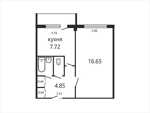 Продажа однокомнатной квартиры, Минск, Пушкина просп., 3