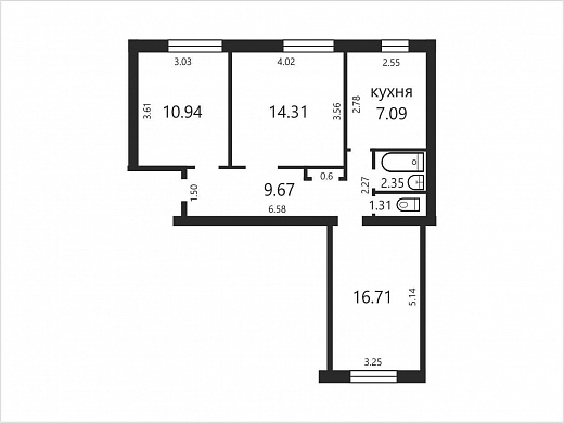 Продажа трехкомнатной квартиры, Минск, Куйбышева ул., 55