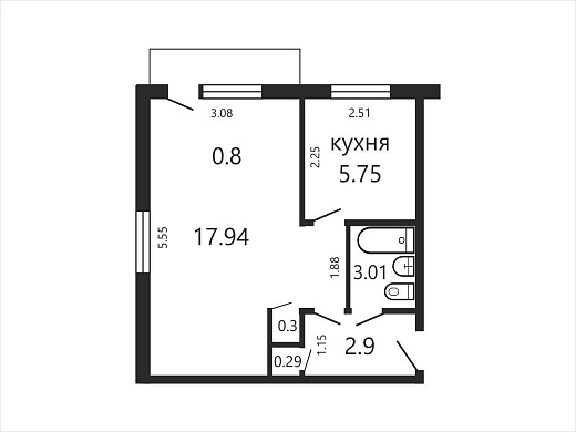 Продажа однокомнатной квартиры, Минск, Чкалова ул., 36