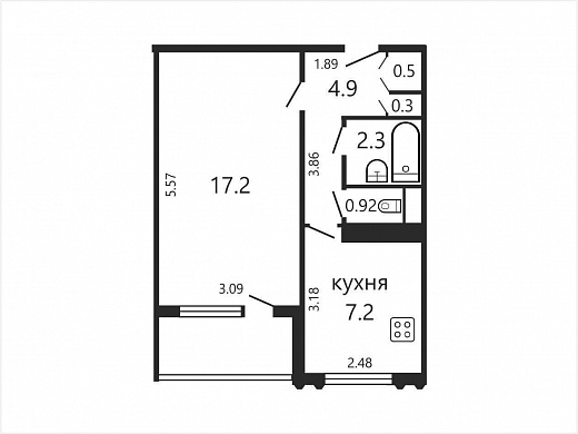 Продажа однокомнатной квартиры, Минск, Серова ул., 17