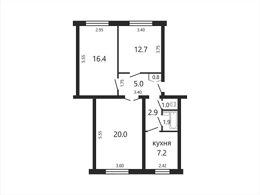 Продажа трехкомнатной квартиры, Михановичи, Привокзальная ул., 5, к. А