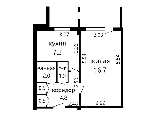 Продажа однокомнатной квартиры, Минск, Пушкина просп., 38