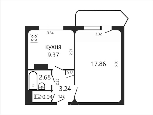 Продажа однокомнатной квартиры, Минск, Якубовского ул., 19