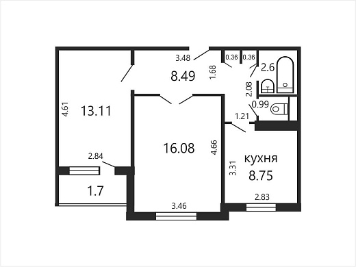 Продажа двухкомнатной квартиры, Минск, Голубева ул., 20