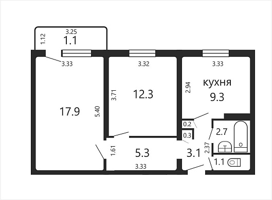 Продажа двухкомнатной квартиры, Минск, Есенина ул., 107