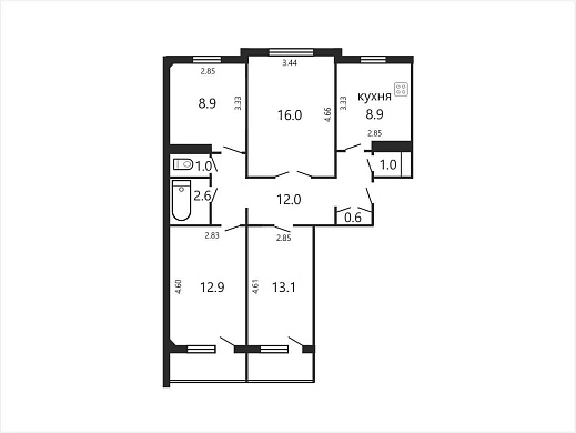 Продажа четырехкомнатной квартиры, Минск, Якубова ул., 48, к. 3