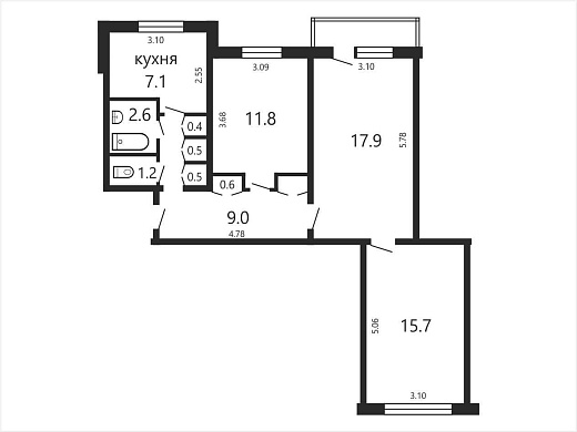 Продажа трехкомнатной квартиры, Жодино, Советская ул., 41