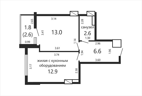 Продажа двухкомнатной квартиры, Минск, Игоря Лученка ул., 13