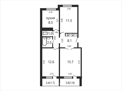 Продажа трехкомнатной квартиры, Минск, Рокоссовского просп., 30, к. 2