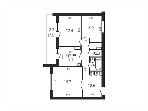 Продажа трехкомнатной квартиры, Минск, Победителей просп., 43, к. 2