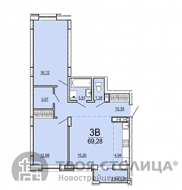 Продажа трехкомнатной квартиры, Минск, Нововиленская ул., 9, к. 2