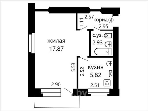 Продажа однокомнатной квартиры, Минск, Ботаническая ул., 5