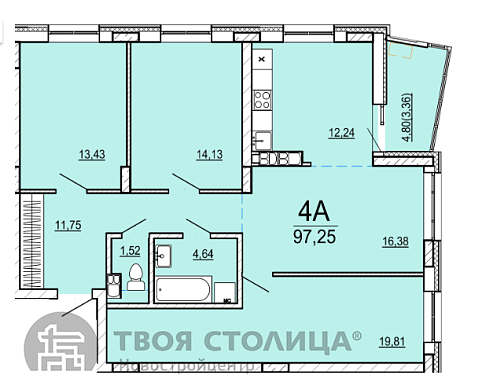 Продажа четырехкомнатной квартиры, Минск, Нововиленская ул., 9, к. 2