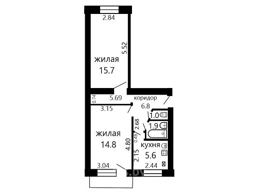 Продажа двухкомнатной квартиры, Минск, Беляева ул., 4