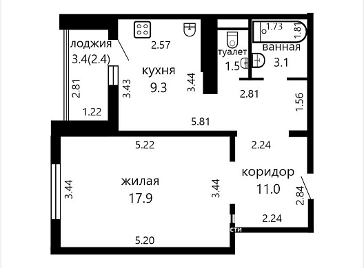 Продажа однокомнатной квартиры, Минск, Нестерова ул., 96