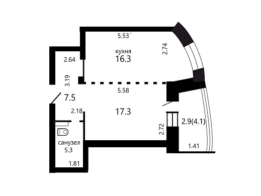 Продажа однокомнатной квартиры, Минск, Скрыганова ул., 2, к. Б