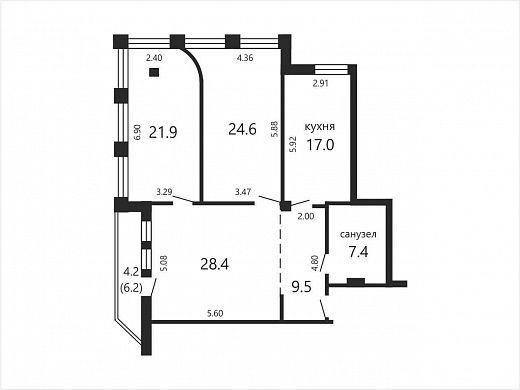 Продажа трехкомнатной квартиры, Минск, Тимирязева ул., 4