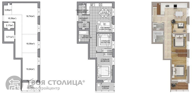 Продажа трехкомнатной квартиры, Минск, Мира просп., 28, к. 2