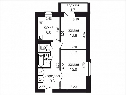 Продажа двухкомнатной квартиры, Минск, Толстого ул., 4