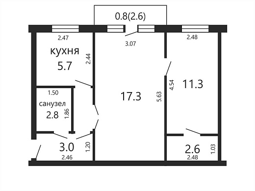 Продажа двухкомнатной квартиры, Минск, Народная ул., 34