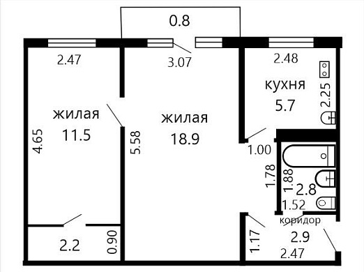 Продажа двухкомнатной квартиры, Минск, Клумова пер., 27