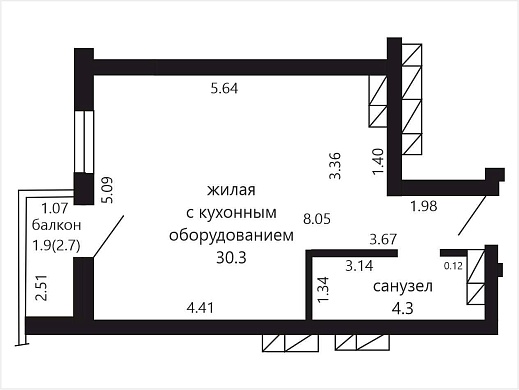 Продажа однокомнатной квартиры, Минск, Игоря Лученка ул., 8