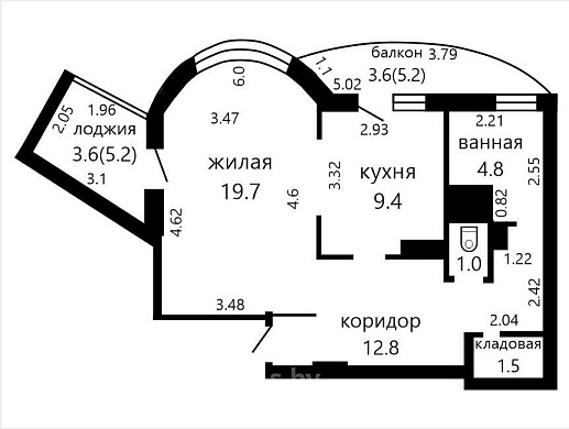 Продажа однокомнатной квартиры, Минск, Дзержинского просп., 129