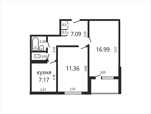 Продажа двухкомнатной квартиры, Минск, Восточная ул., 50