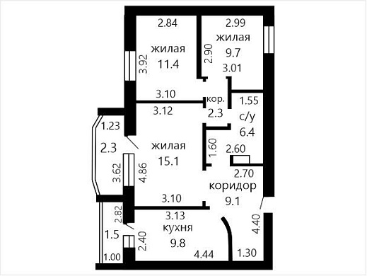 Продажа трехкомнатной квартиры, Минск, Плеханова ул., 28, к. 1