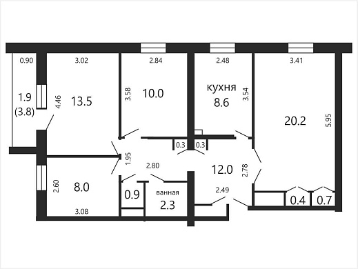 Продажа четырехкомнатной квартиры, Минск, Маяковского ул., 154