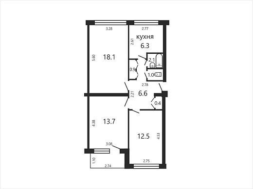 Продажа трехкомнатной квартиры, Минск, Куйбышева ул., 28