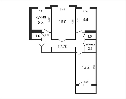 Продажа трехкомнатной квартиры, Минск, Лучины ул., 32