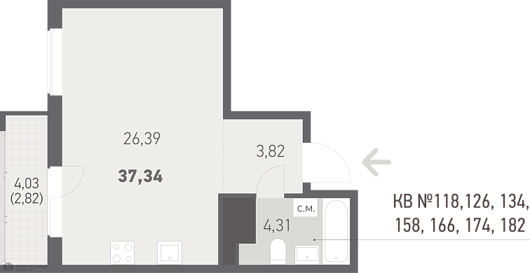 Продажа однокомнатной квартиры, Копище, Камова ул., 7, к. 36