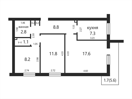 Продажа трехкомнатной квартиры, Минск, Уборевича ул., 72