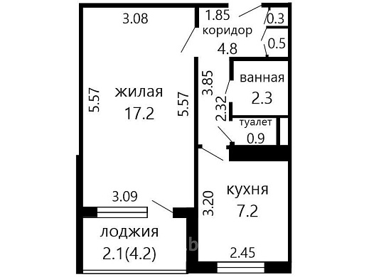 Продажа однокомнатной квартиры, Минск, Руссиянова ул., 5, к. 2