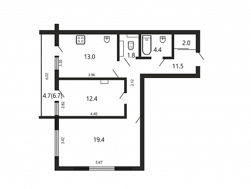 Продажа двухкомнатной квартиры, Минск, Каховская ул., 17