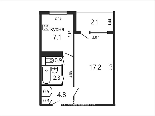 Продажа однокомнатной квартиры, Минск, Слободская ул., 55