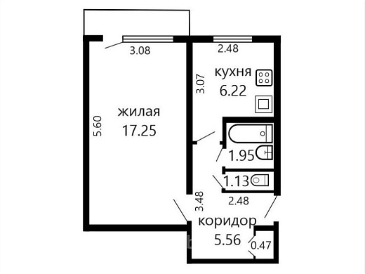 Продажа однокомнатной квартиры, Минск, Рокоссовского просп., 23