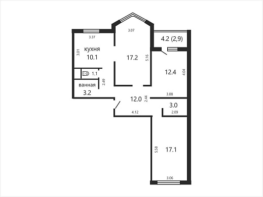 Продажа трехкомнатной квартиры, Минск, Матусевича ул., 54