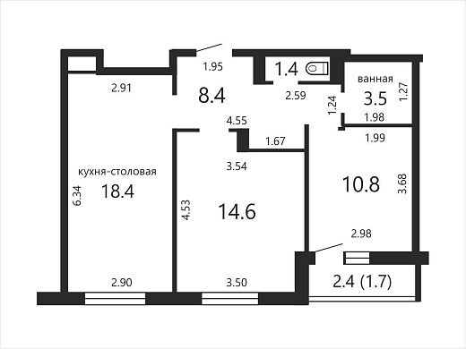 Продажа двухкомнатной квартиры, Минск, Казимировская ул., 17