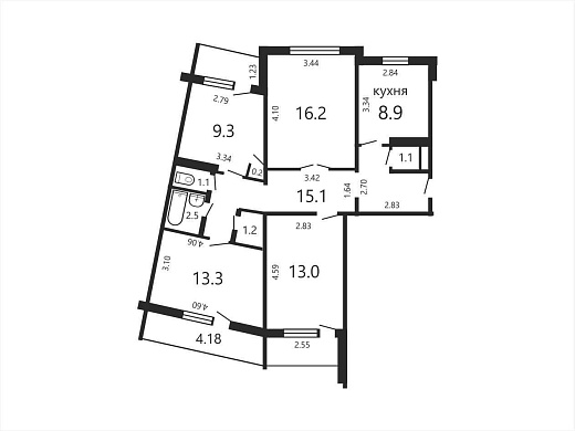 Продажа четырехкомнатной квартиры, Минск, Плеханова ул., 52, к. 1