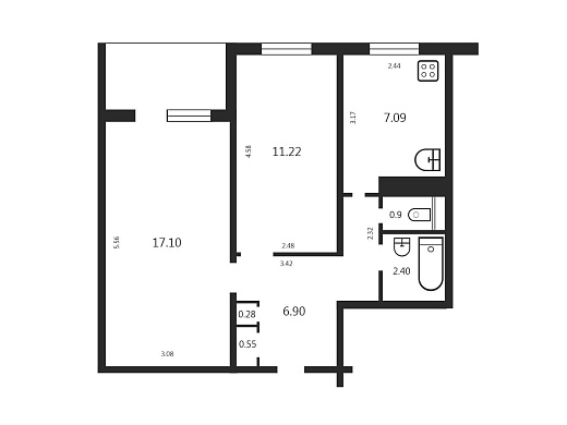 Продажа двухкомнатной квартиры, Минск, Герасименко ул., 29