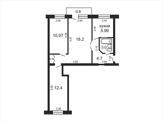 Продажа трехкомнатной квартиры, Минск, Волоха ул., 7, к. 2