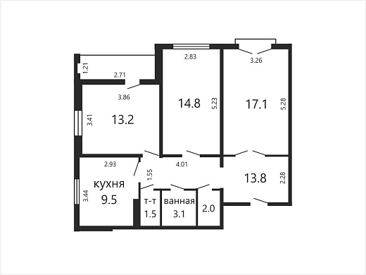 Продажа трехкомнатной квартиры, Минск, Алибегова ул., 10