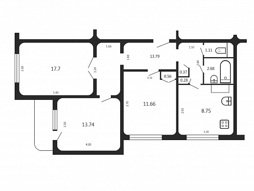 Продажа трехкомнатной квартиры, Минск, Одинцова ул., 53