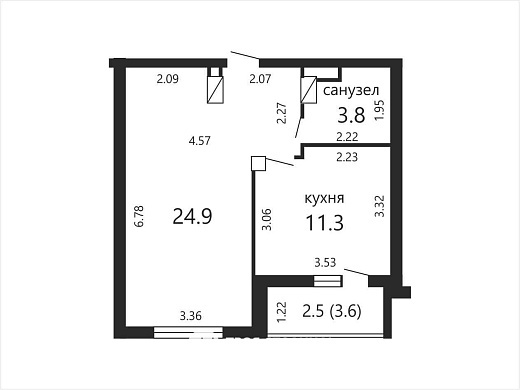 Продажа двухкомнатной квартиры, Минск, Грушевская ул., 21